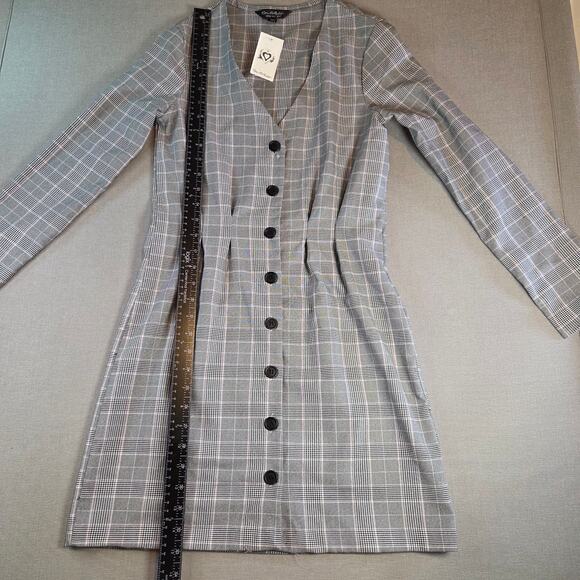 Miss Selfridge Check Plaid Sheath Dress Women’s Size 4 NWT Long Sleeve - Picture 6 of 16